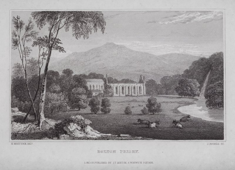 Bolton Priory (grawerowanie) autorstwa Nathaniel (after) Whittock