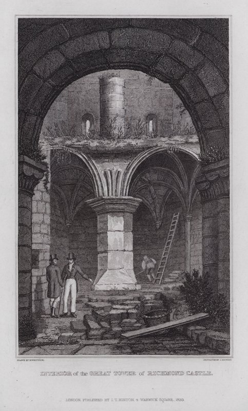 Wnętrze Wielkiej Wieży Zamku Richmond (rycina) autorstwa Nathaniel (after) Whittock