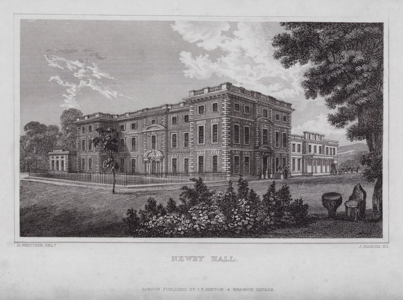 Newby Hall (grawerowanie) autorstwa Nathaniel (after) Whittock