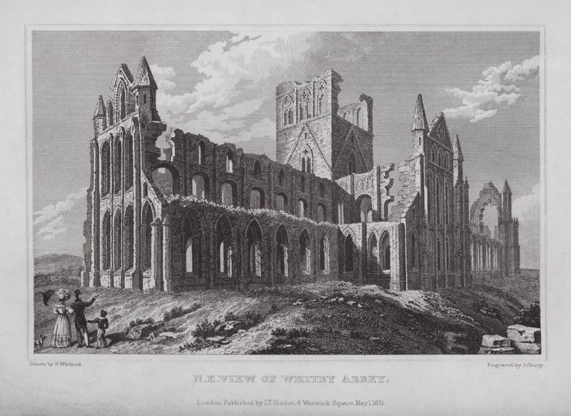 North East View of Whitby Abbey (grawerowanie) autorstwa Nathaniel (after) Whittock