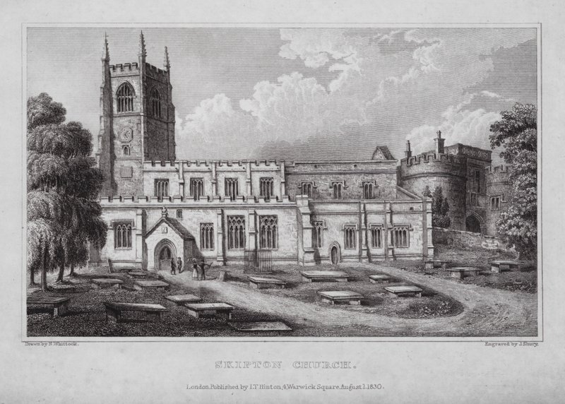 Skipton Church (grawerowanie) autorstwa Nathaniel (after) Whittock