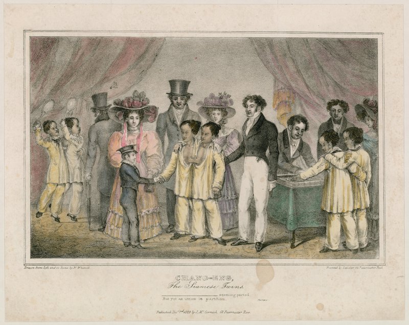Chang-Eng, bliźnięta syjamskie, 1829 autorstwa Nathaniel Whittock