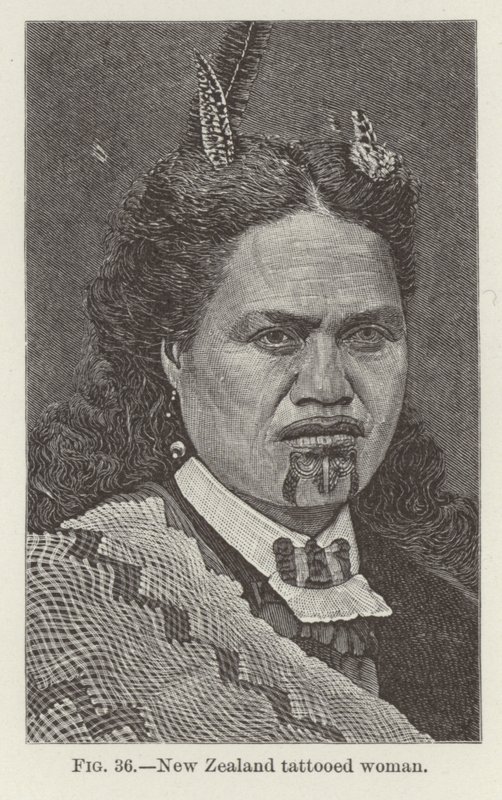 Wytatuowana kobieta z Nowej Zelandii autorstwa New Zealand School