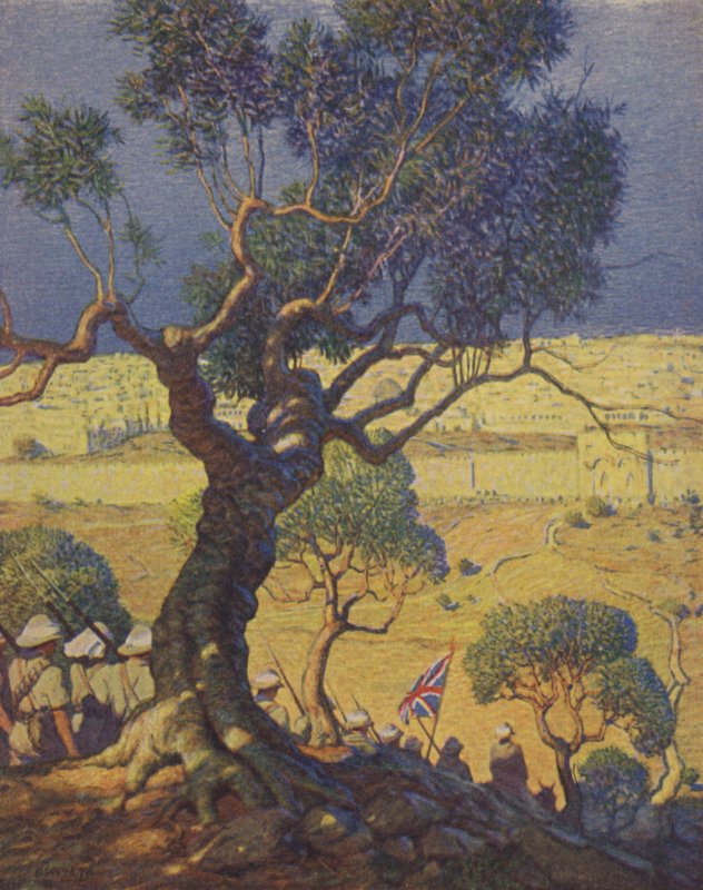 Oddziały angielskie schodzą z Góry Oliwnej autorstwa Newell Convers Wyeth