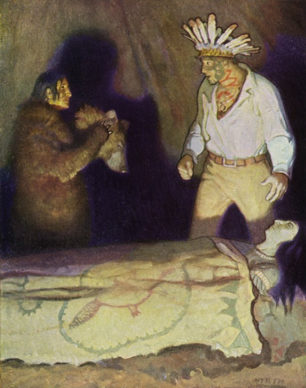 Ilustracja do Ostatniego Mohikanina autorstwa Newell Convers Wyeth