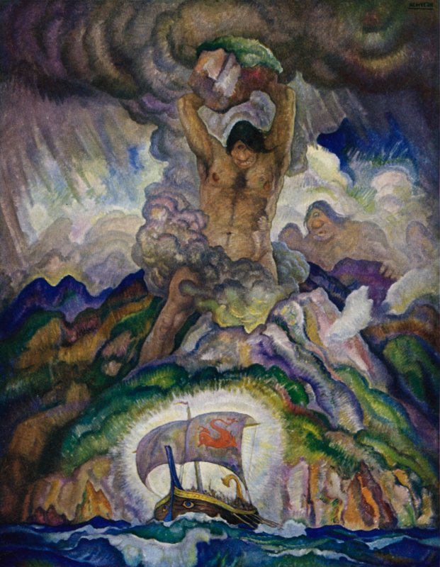 Odyseja: Polifem, Cyklop autorstwa Newell Convers Wyeth