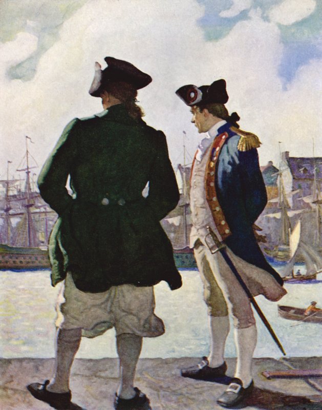 On the Sea Wall z Johnem Paulem Jonesem autorstwa Newell Convers Wyeth