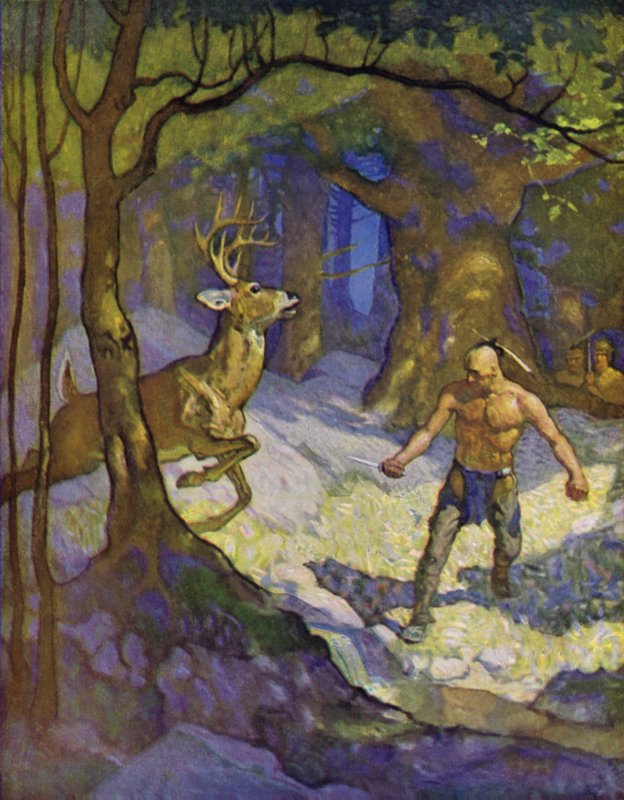 Ilustracja do Ostatniego Mohikanina autorstwa Newell Convers Wyeth