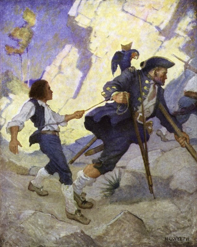 Ilustracja do Wyspy Skarbów autorstwa Newell Convers Wyeth