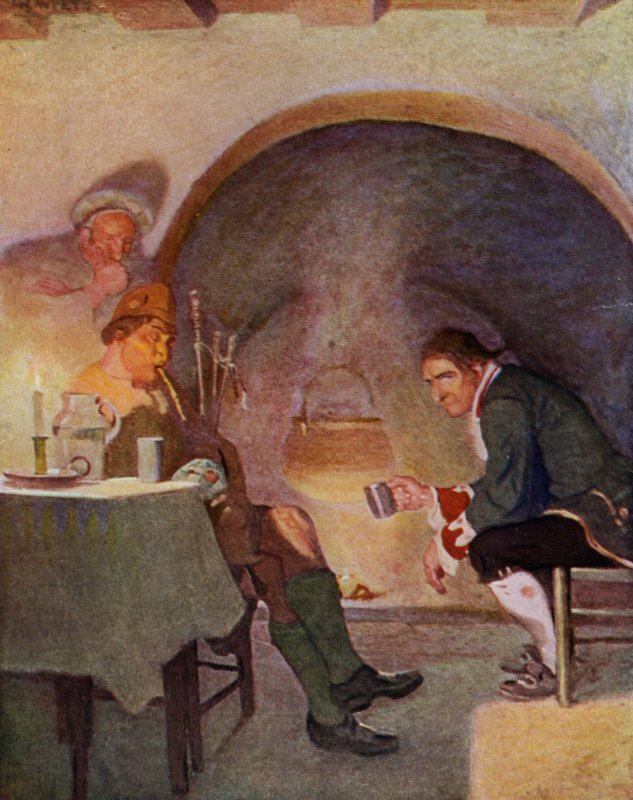 Ilustracja do filmu Porwana przez Roberta Louisa Stevensona (kolor lito) autorstwa Newell Convers (after) Wyeth