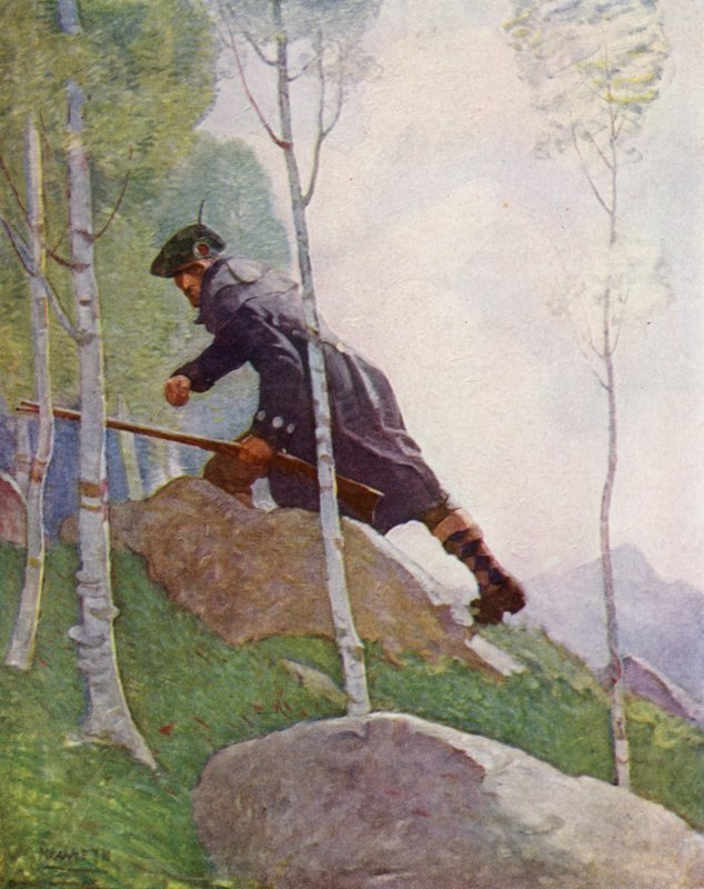 Ilustracja do filmu Porwana przez Roberta Louisa Stevensona (kolor lito) autorstwa Newell Convers (after) Wyeth