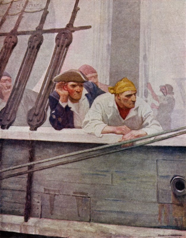 Ilustracja do filmu Porwana autorstwa Roberta Louisa Stevensona (kolor lito) autorstwa Newell Convers (after) Wyeth