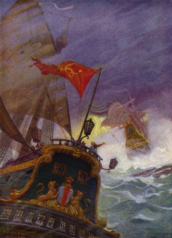 Ilustracja do Westward Ho! Charles Kingsley (kolor lito) autorstwa Newell Convers (after) Wyeth