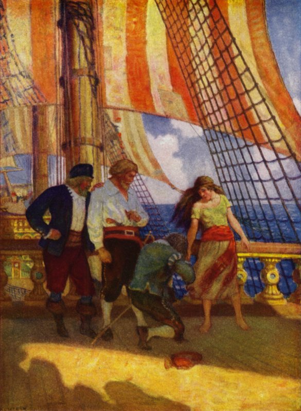 Ilustracja do Westward Ho! Charles Kingsley (kolor lito) autorstwa Newell Convers (after) Wyeth