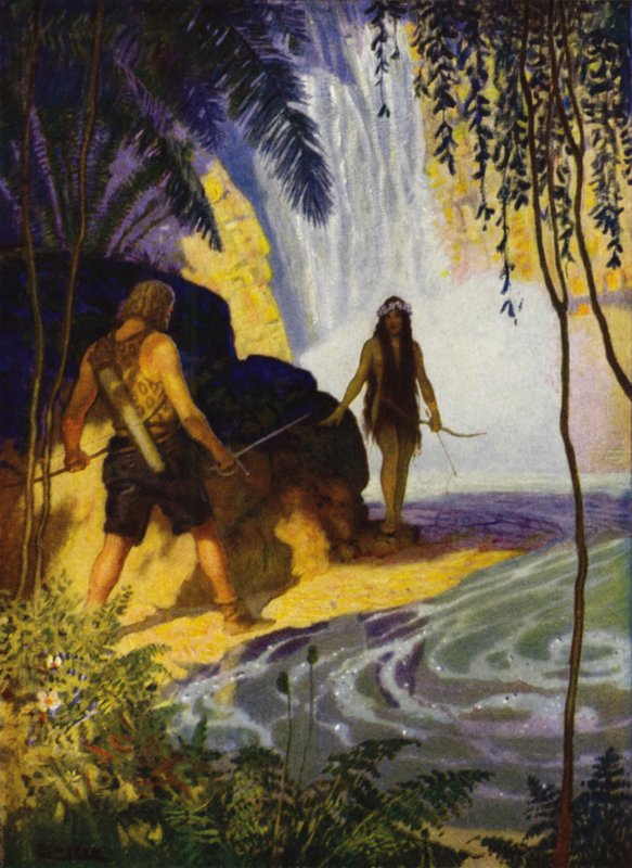 Ilustracja do Westward Ho! Charles Kingsley (kolor lito) autorstwa Newell Convers (after) Wyeth