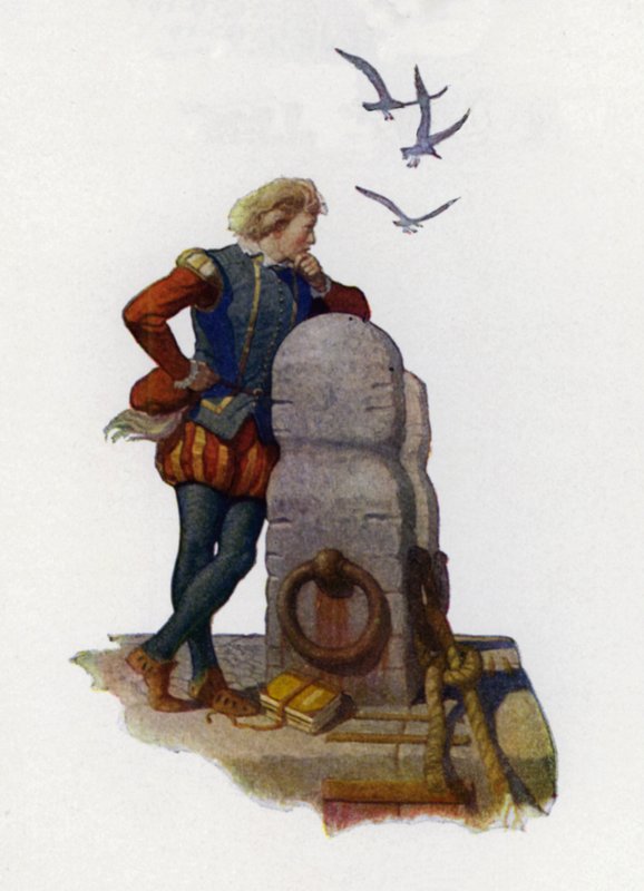 Ilustracja na stronie tytułowej dla Westward Ho! Charles Kingsley (kolor lito) autorstwa Newell Convers (after) Wyeth