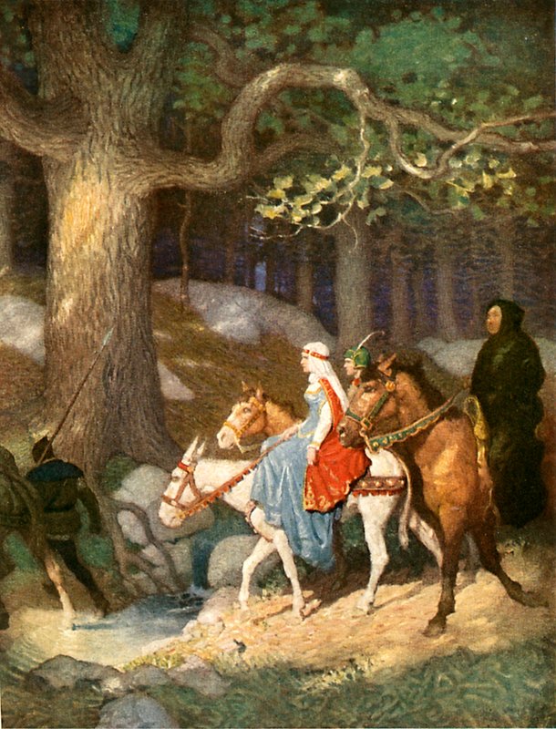 Country Folk w drodze na Turniej autorstwa Newell Convers Wyeth