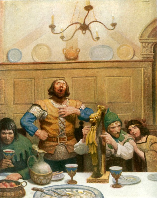 کوچنی جان په بانکویتپولي کې سندرې وايي autorstwa Newell Convers Wyeth