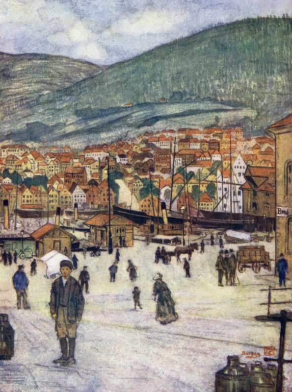 Norwegia: Bergen (kolor lito) autorstwa Nico Jungman