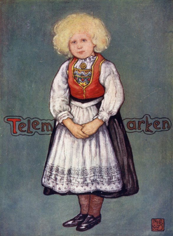 Norwegia: Little Girl of Telemarken (kolor lito) autorstwa Nico Jungman