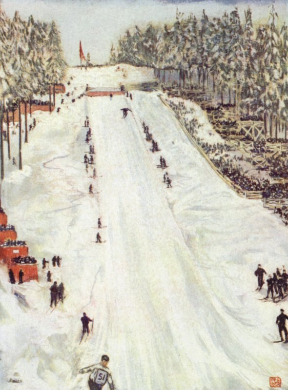 Norwegia: Sporty narciarskie, Wielki Dzień Holmencollen poza Christianią autorstwa Nico Jungman