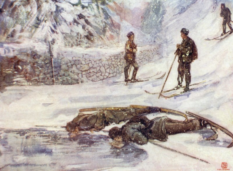 Norwegia: Narciarze pijący Goosewine (kolor lito) autorstwa Nico Jungman
