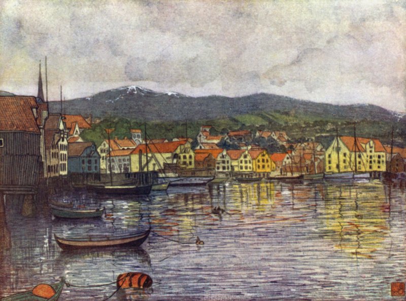 Norwegia: Miasto Molde (kolor lito) autorstwa Nico Jungman