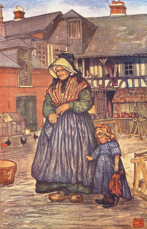Babcia (kolorowa litografia) autorstwa Nico Jungmann