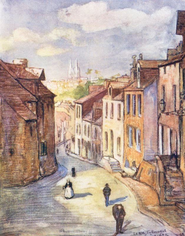 St Lo (kolorowa litografia) autorstwa Nico Jungmann