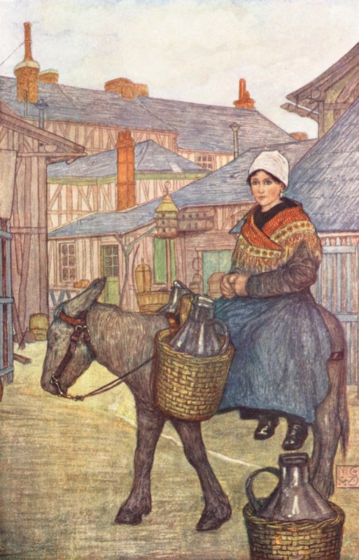 The Milk Carrier (kolorowa litografia) autorstwa Nico Jungmann