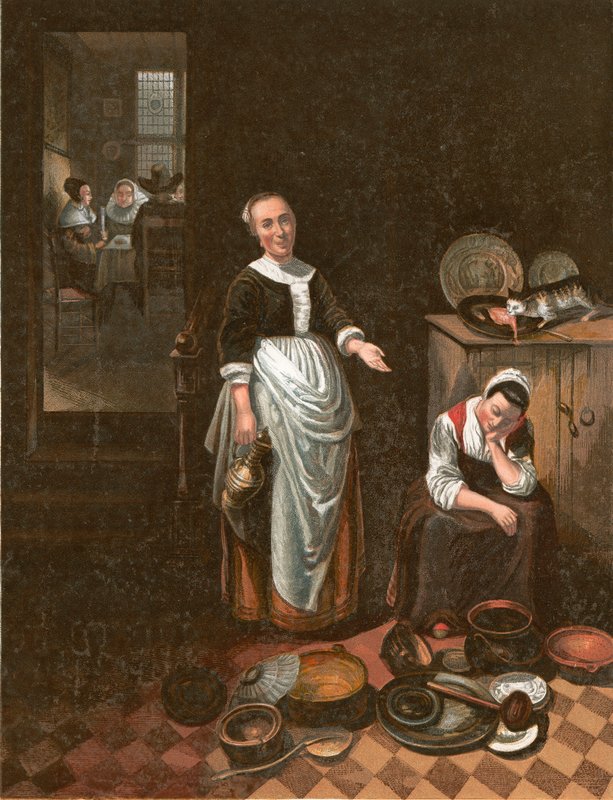Bezczynny sługa autorstwa Nicolaes Maes