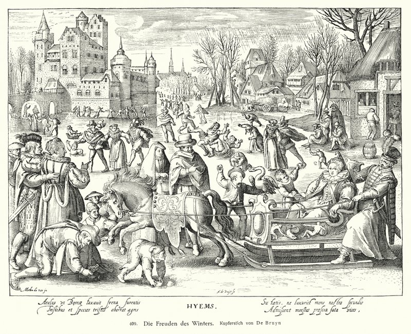 Radości zimy (grawerowanie miedzi) autorstwa Nicolaes de (after) Bruyn