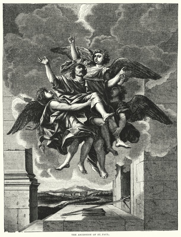 Wniebowstąpienie św. Pawła (rycina) autorstwa Nicolas (after) Poussin