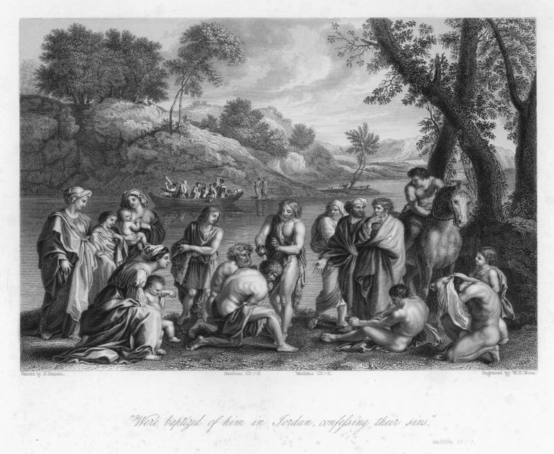 Urząd Jana Chrzciciela, Mateusz III, 6 (rycina) autorstwa Nicolas (after) Poussin
