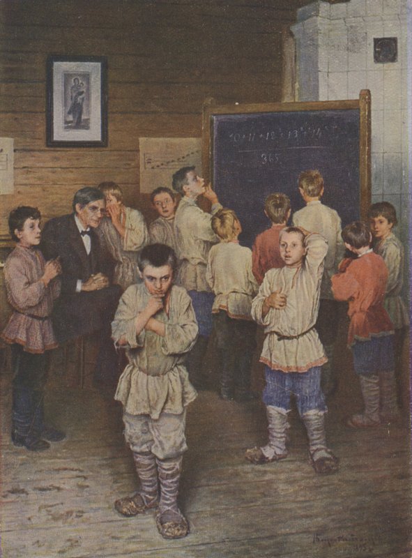 Kalkulacja umysłowa, 1895 autorstwa Nikolai Petrovich Bogdanov Belsky