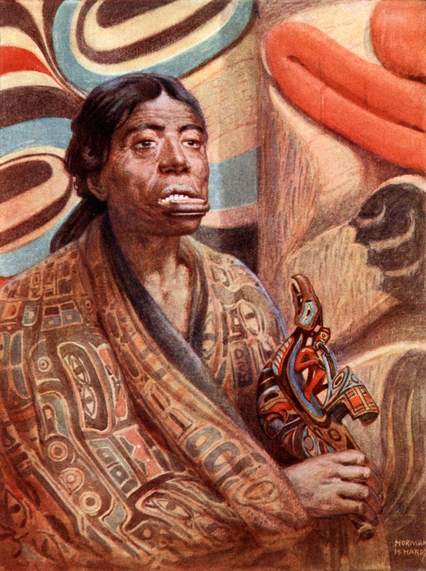 Kobieta Haida z Wyspy Królowej Charlotte (Ameryka Północno-Zachodnia) autorstwa Norman Hardy