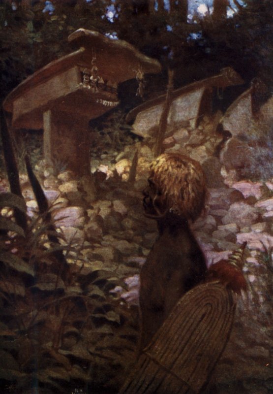 Sacred Skull Shrines, Brytyjskie Wyspy Salomona (kolor lito) autorstwa Norman Hardy