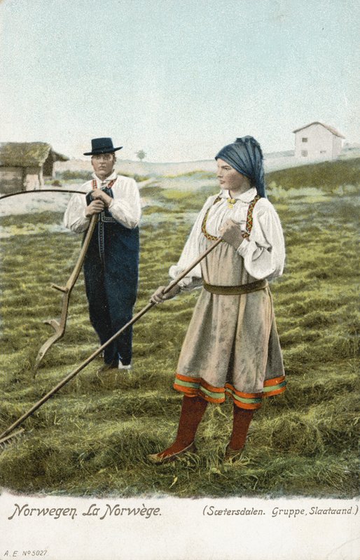 Grupa chłopów, Setesdal, Norwegia autorstwa Norwegian Photographer