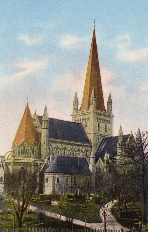 Norge / Norwegia: Trondhjems Domkirke (kolorowe zdjęcie) autorstwa Norwegian Photographer