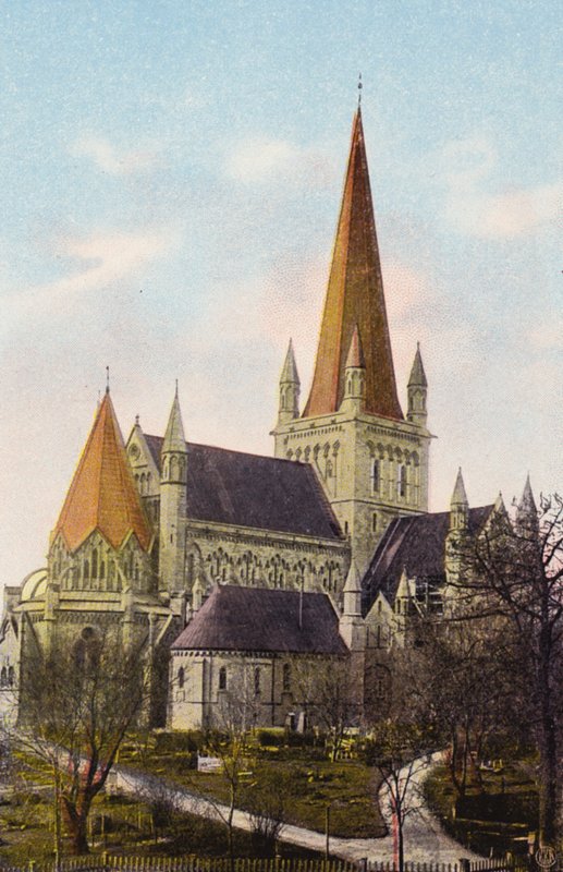 Norge / Norwegia: Trondhjems Komkirke (kolorowe zdjęcie) autorstwa Norwegian Photographer