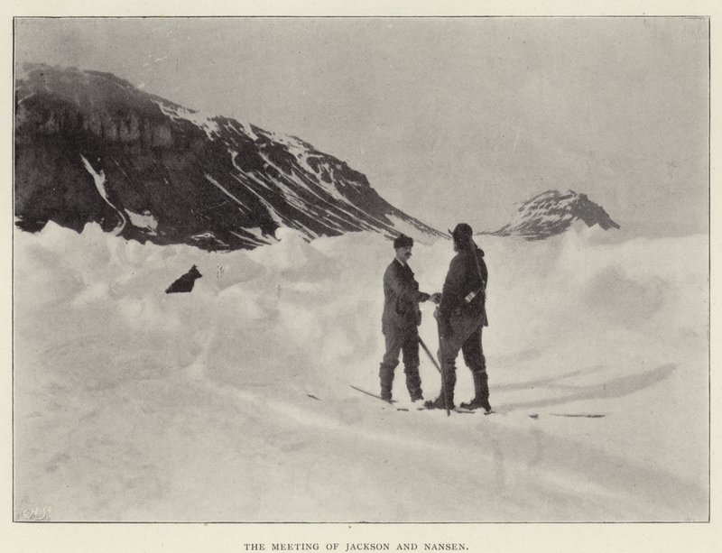 Spotkanie Jacksona i Nansena (zdjęcie czarno-białe) autorstwa Norwegian Photographer
