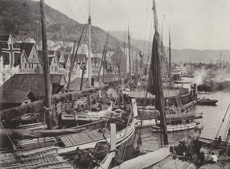 Widok na port w Bergen autorstwa Norwegian Photographer
