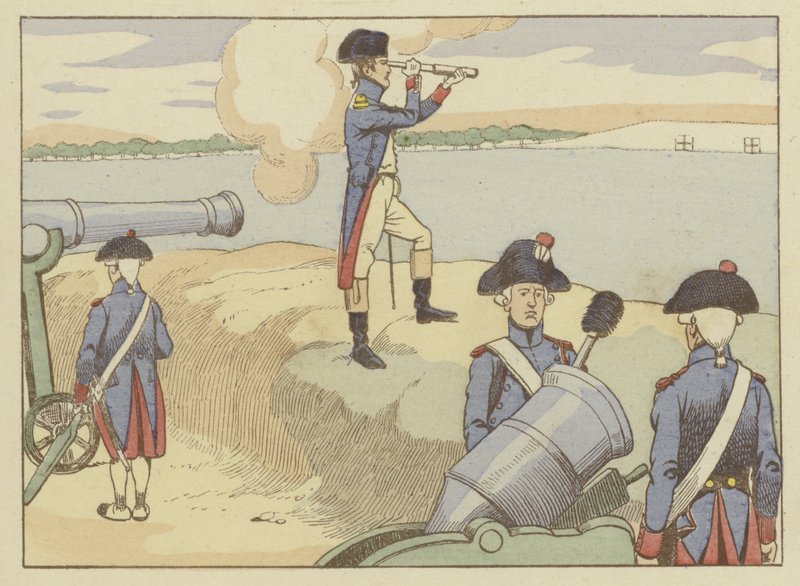 Porucznik w Walencji w 1785 r. Napoleon obserwował ćwiczenia artylerii autorstwa Onfray de Breville Job