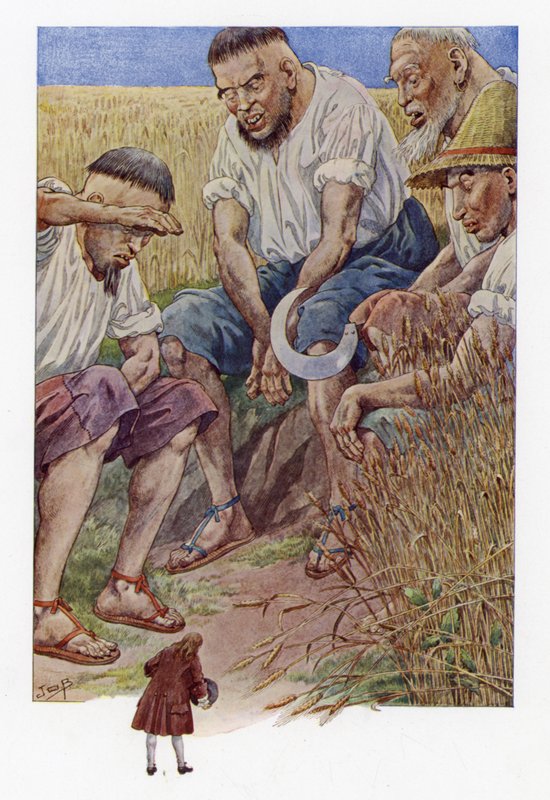 Ilustracja do podróży Guliwera autorstwa Onfray de Breville Job