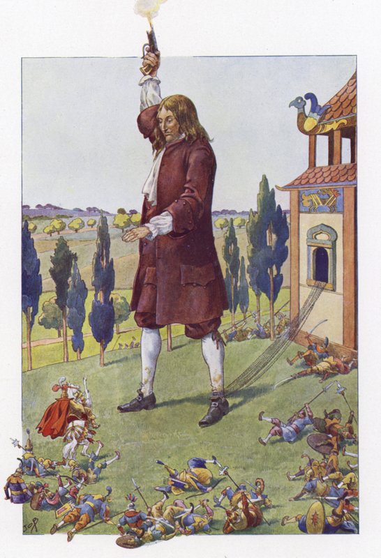Ilustracja do podróży Guliwera autorstwa Onfray de Breville Job