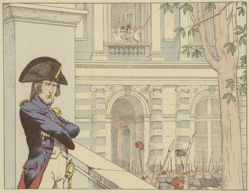 Napoleon spotyka króla Ludwika XVI po raz drugi, 20 czerwca 1792 r. autorstwa Onfray de Breville Job