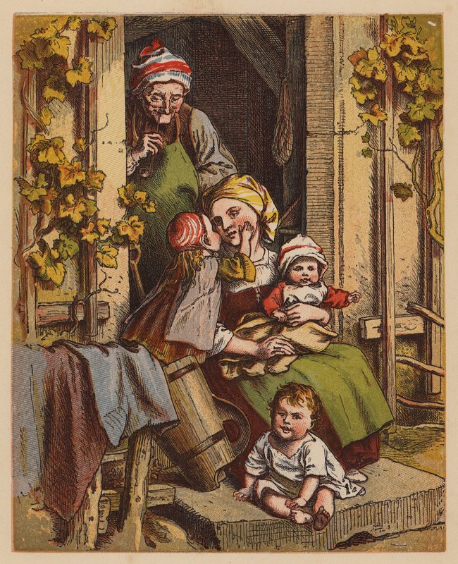 Szczęśliwy dom (kolorowa litografia) autorstwa Oskar Pletsch