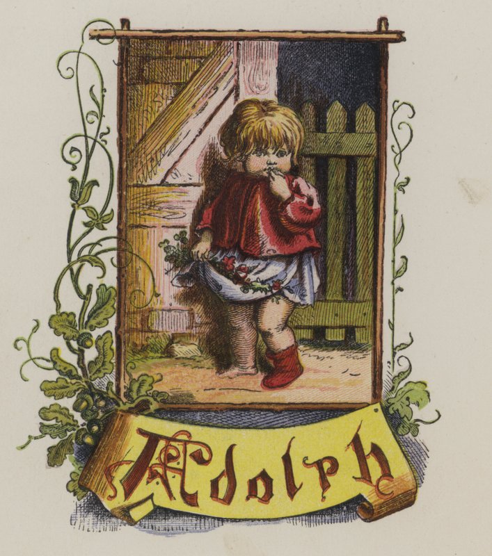 Mały chłopiec o imieniu Adolph (kolor litho) autorstwa Oskar Pletsch