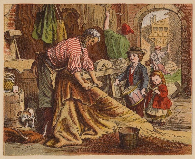 The Tanner (kolorowa litografia) autorstwa Oskar Pletsch