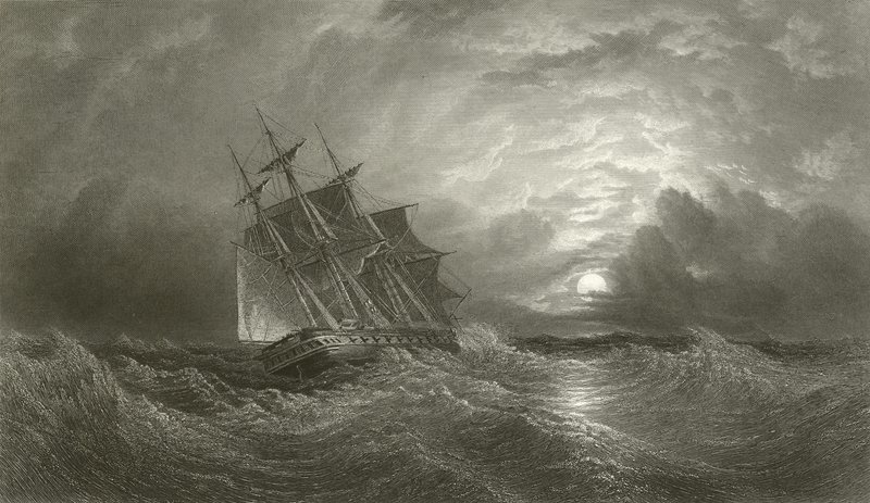 HMS Galatea na rejsie autorstwa Oswald Walters Brierly